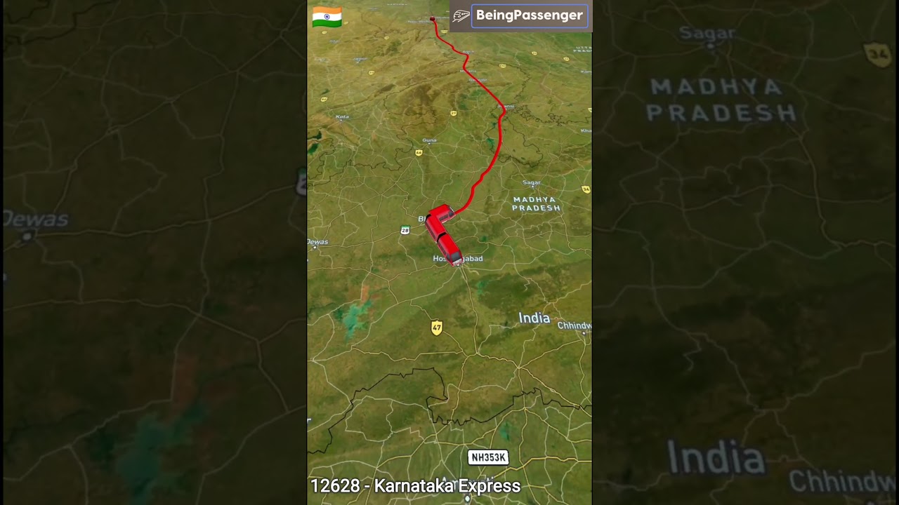 12628 - Karnataka Express From New Delhi to Bengaluru City Junction #adventure #map #explore
