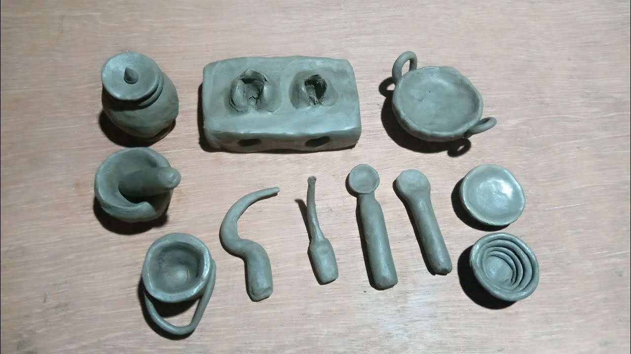 मिट्टी का बर्तन बनाना सीखे || easy way to create kitchen set