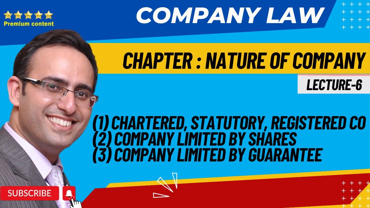 Lecture-6 Company Law - Company Limited By Shares, Company Limited by Guarantee, Statutory Company