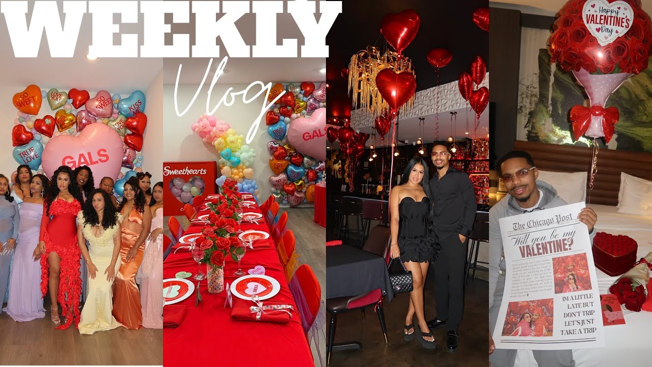 WEEKLY VLOG | HOSTING GALENTINES SWEETHEART THEME+BOYFRIEND BDAY SURPRISE+VALENTINE PROPOSAL+FN HAUL