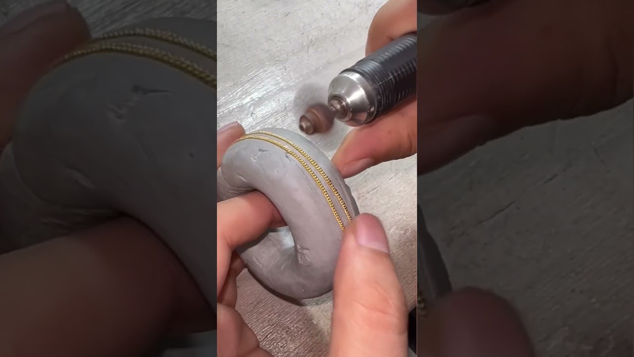Making gold chain of cutting video