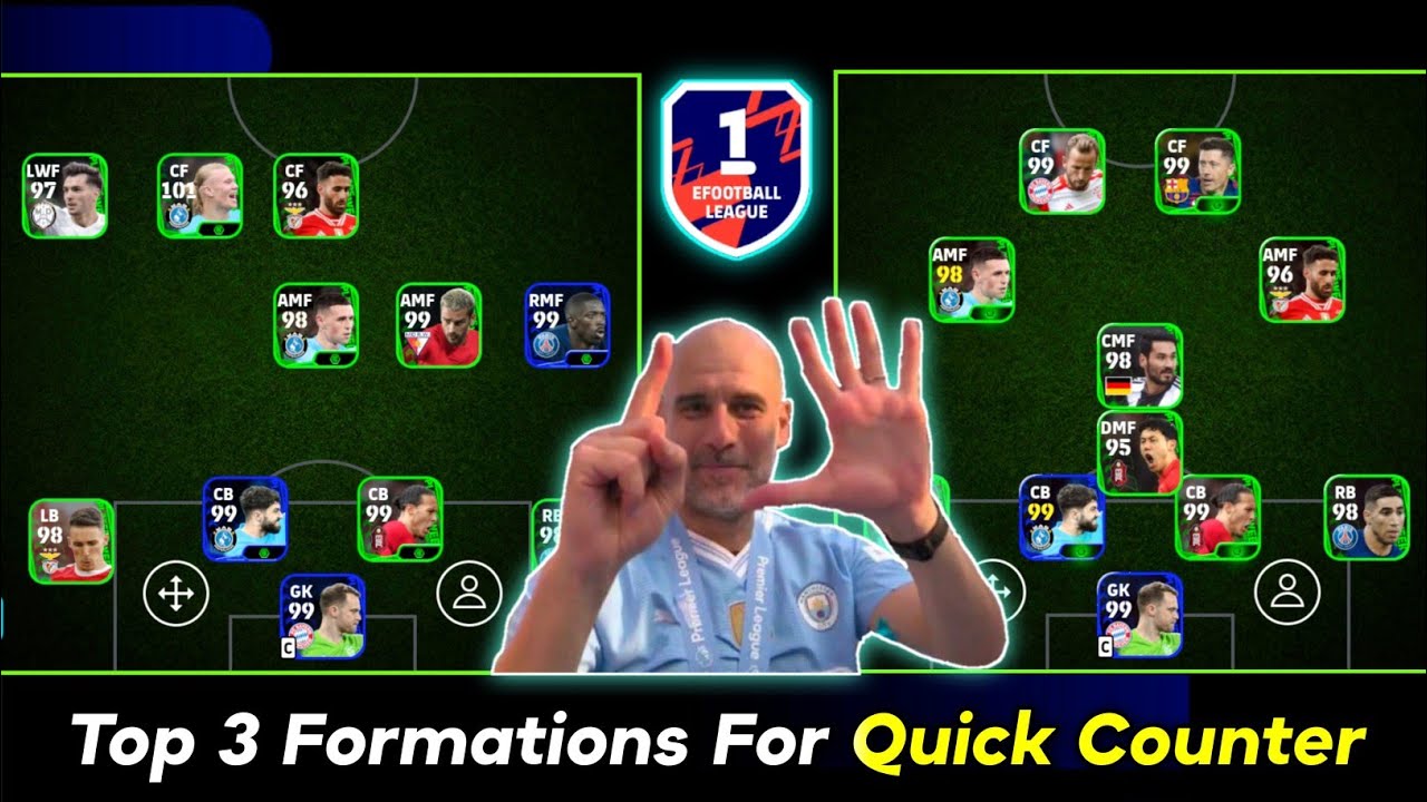 Top 3 Formations If You Play With Quick Counter Playstyle 🐐🔥 | ✅ Best Formation In eFootball 2024