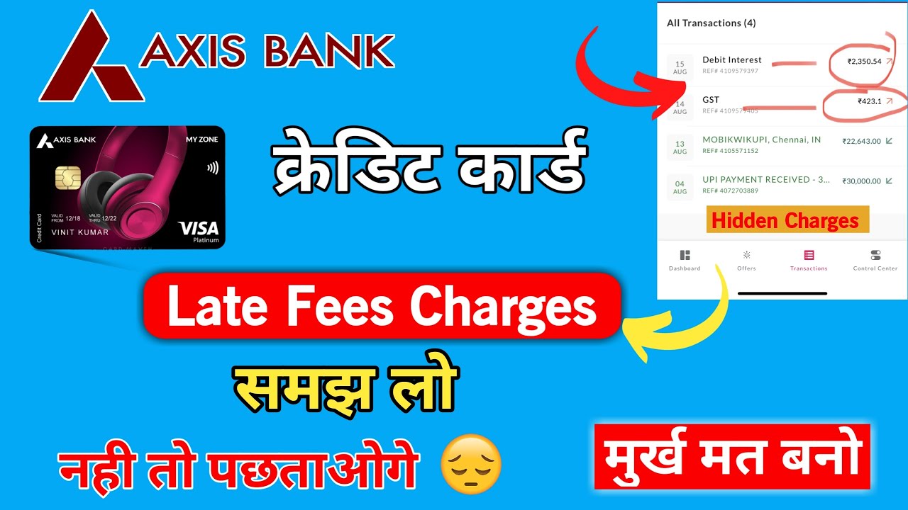 Axis Bank Privilege Credit Card late Fees Charges Explained | axis Bank credit card finance charges