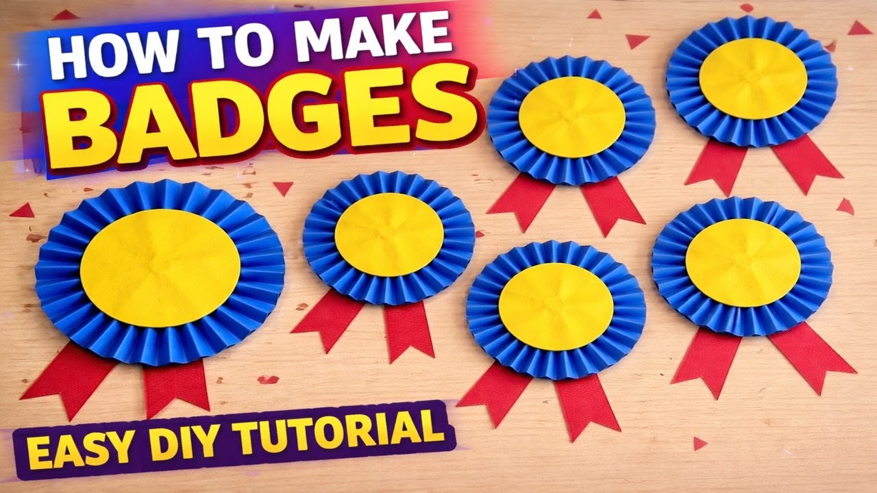 How to Make Paper Badges at Home | Easy DIY Craft | DIY Paper Badges🎖️| Simple Craft for Events