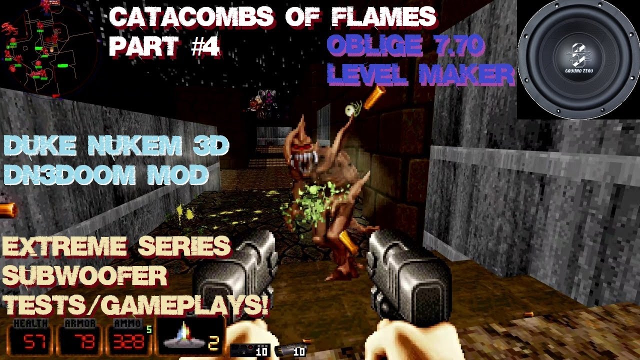 Classic DooM: Catacombs Of Flames Part #4 Oblige Level Generator [DN3Doom] Subwoofer Bass Test!