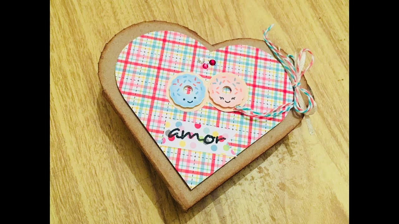 DIY: Mini álbum corazón/ encuadernado de espina