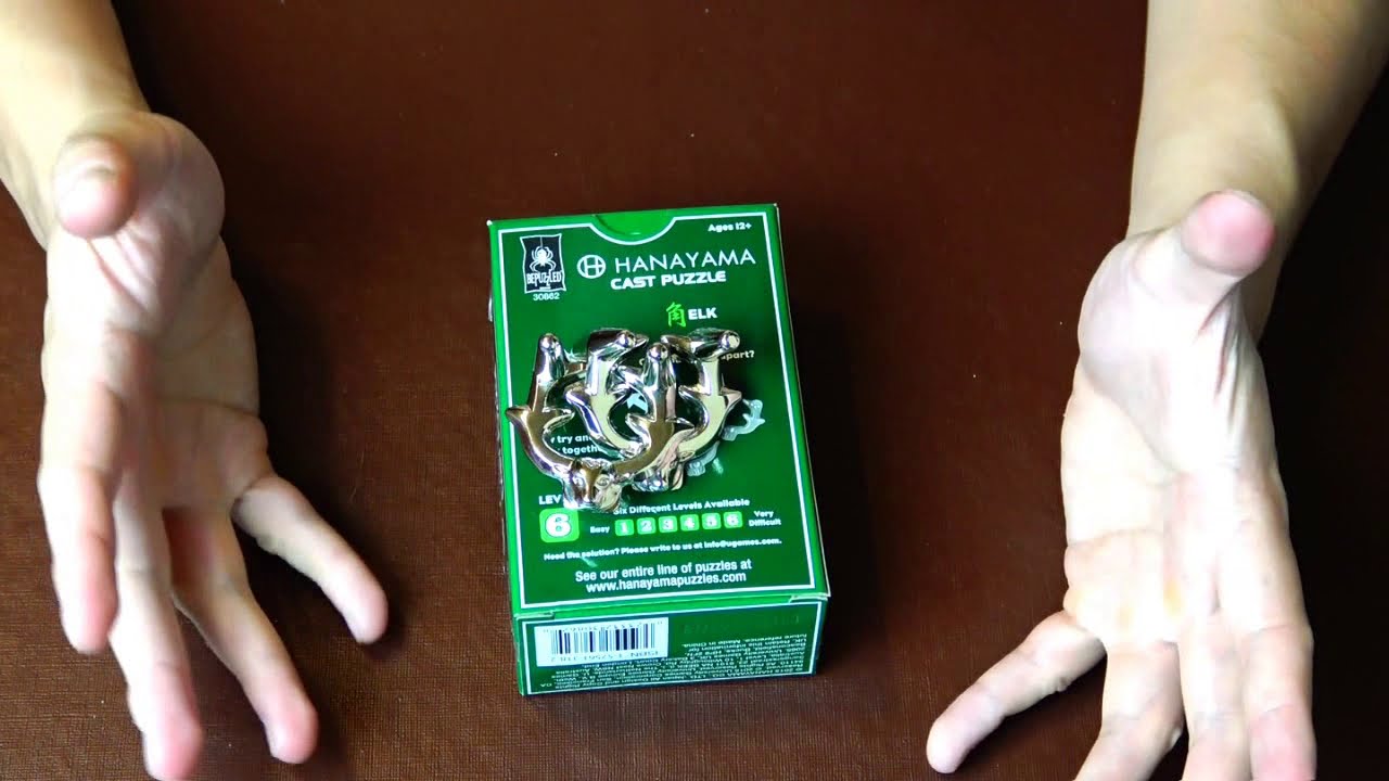 TOUGH PUZZLE! Hanayama Elk Cast Puzzle Level 6 attempt to solve and solution!