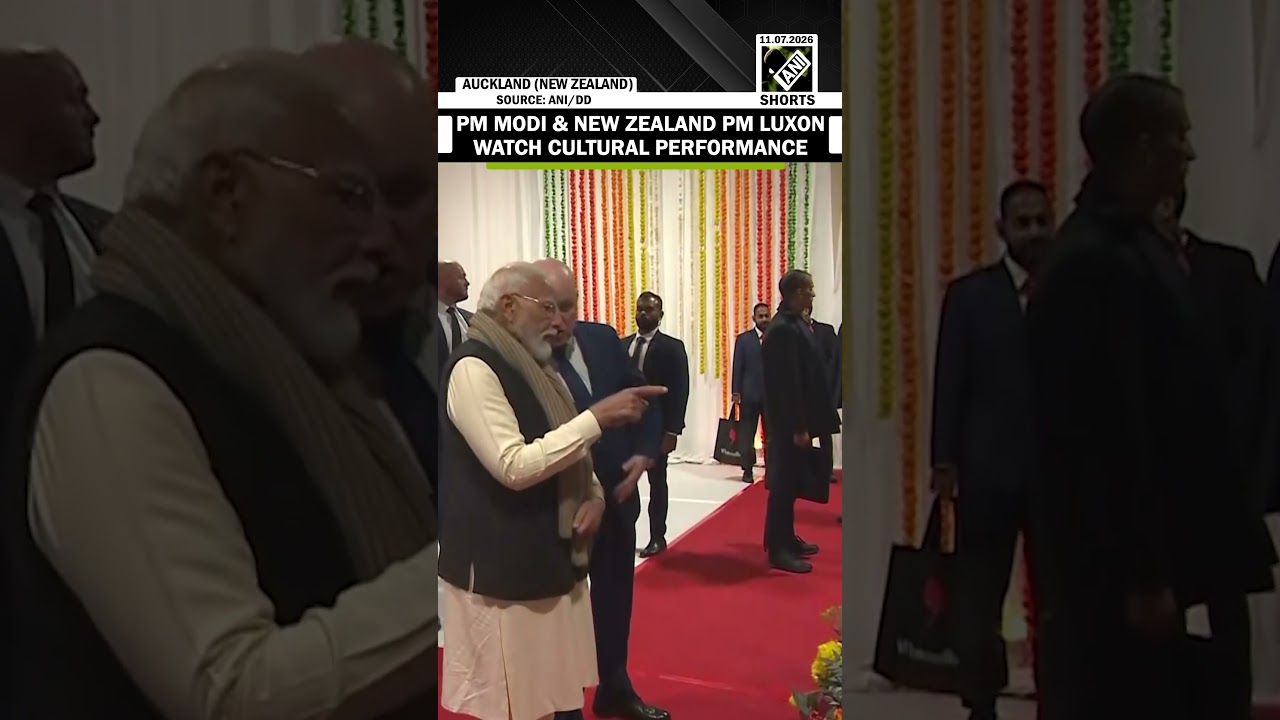 PM Narendra Modi and New Zealand PM Christopher Luxon watch a cultural performance in Auckland