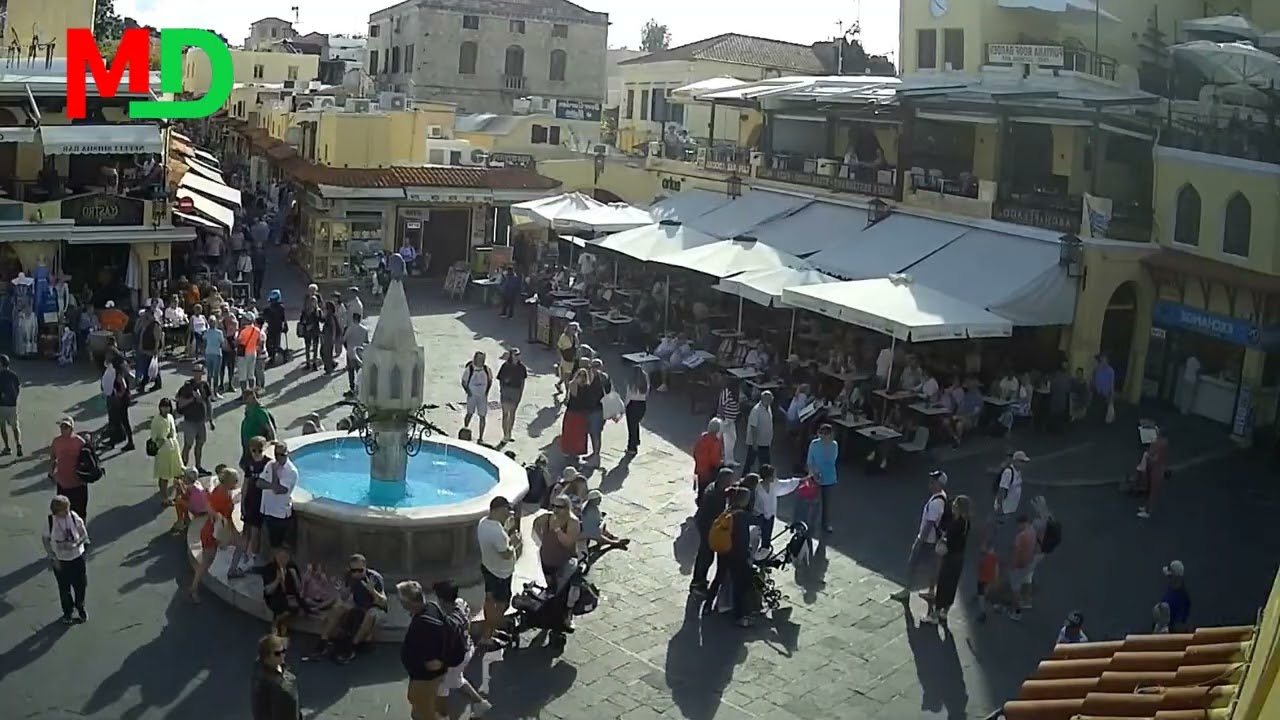 Piazza di Ippocrate, Rodi Live webcam Rodi, veduta della Piazza di Ippocrate nel centro della citt&agrave;