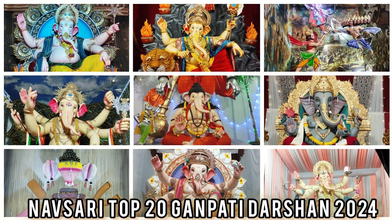 navsari Ganesh darshan 2024 | navsari top 20 ganpati darshan 2024 | full 4k video