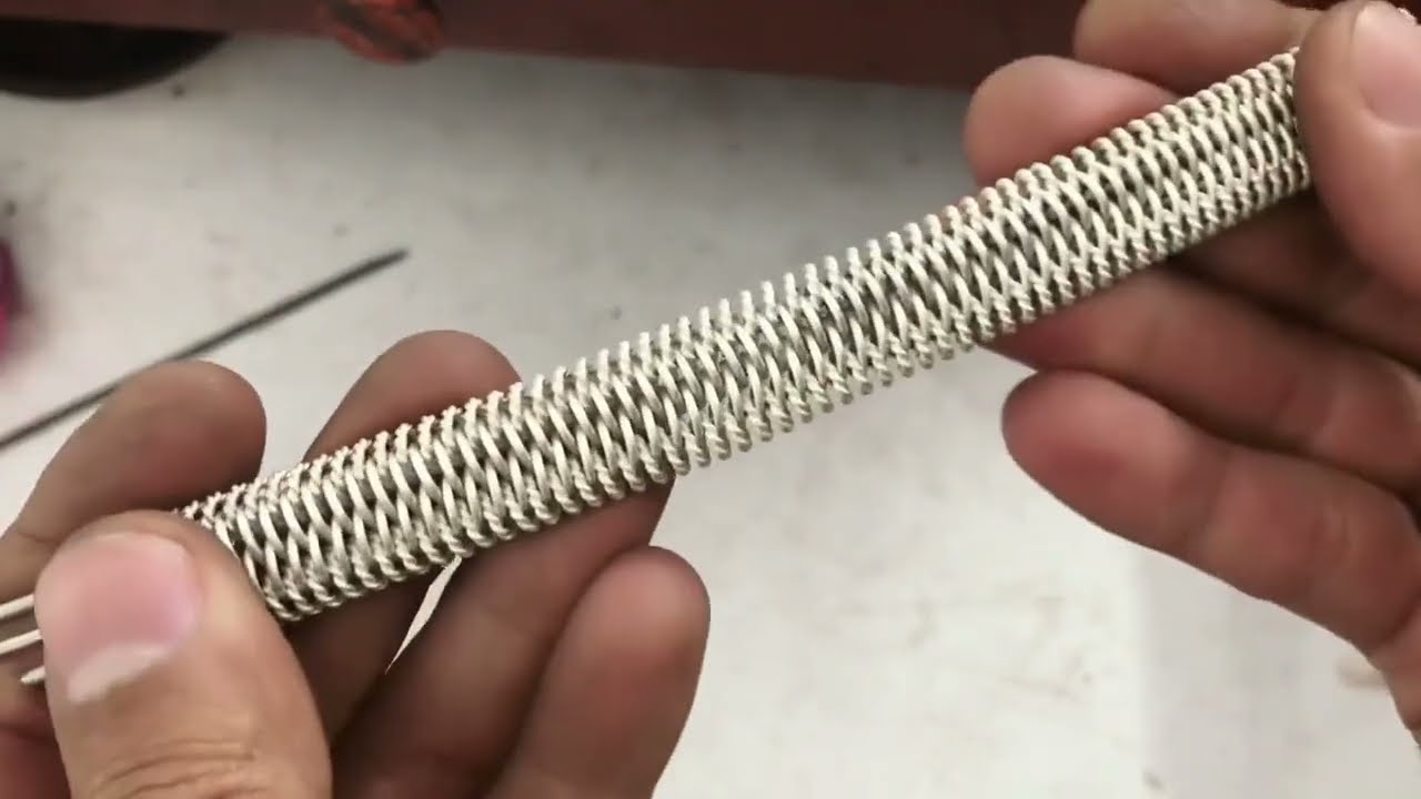 Double Helix Woven Silver Bracelet Making Process #handmade #jewelrymaking #craftsmanship