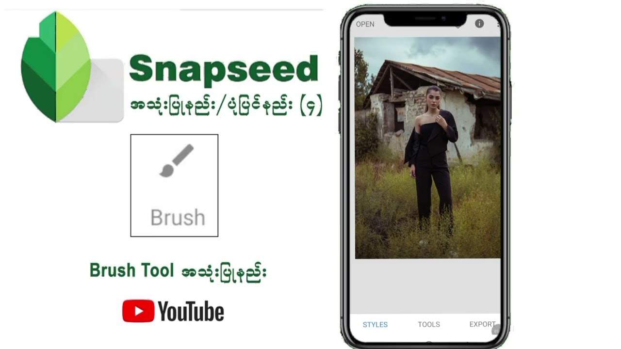 Snapseed အသုံးပြုနည်း/ပုံပြင်နည်း (၄) Brush Tool အသုံးပြုပုံ