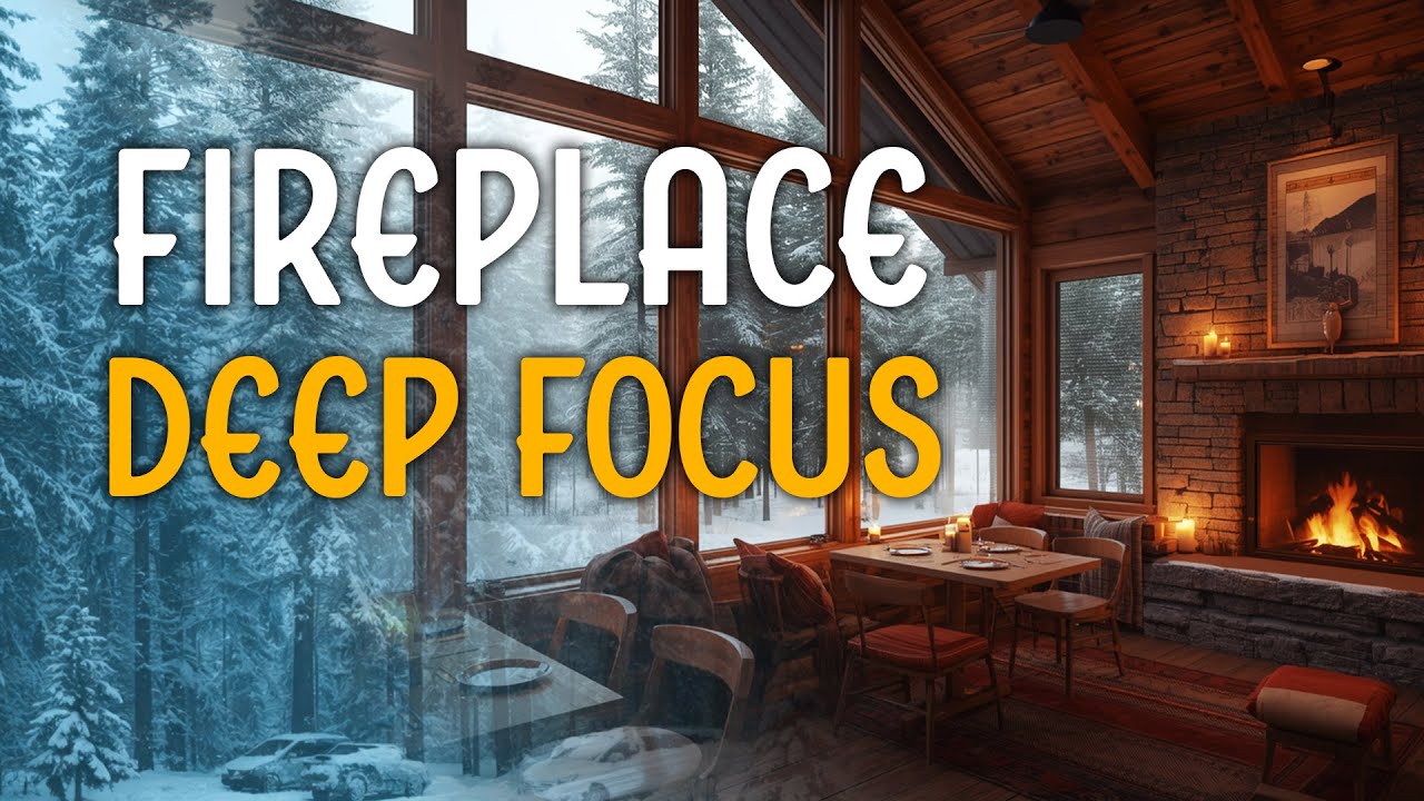 Fireplace Deep Focus Jazz ☕ Cozy Winter Cafe Jazz for Work, Study & Relax (2 Hours)