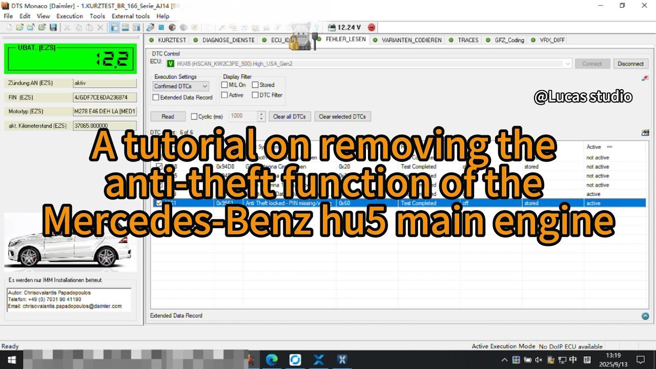 Mercedes-Benz HU5 head unit anti-theft unlocking operation tutorial