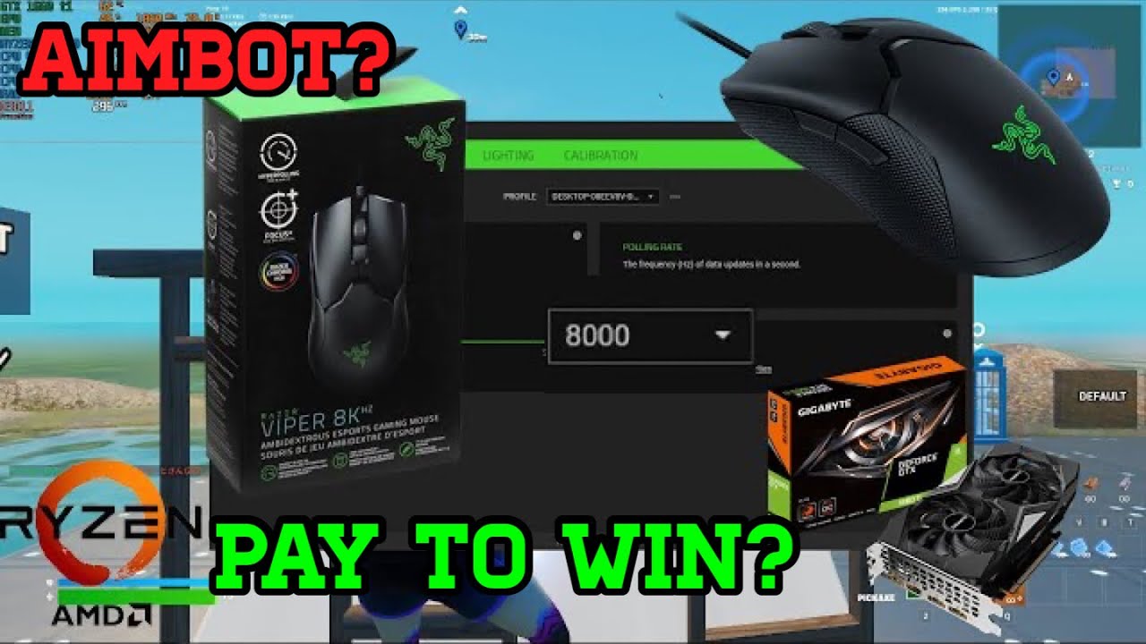 Playing fortnite on razer viper 8khz ultralight ambidextrous wired gaming mouse ( fps benchmark )
