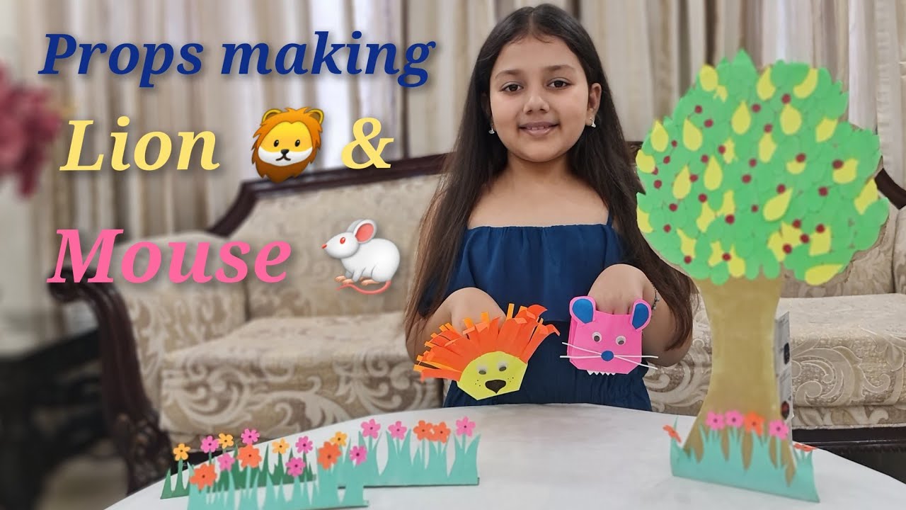 The Lion And The Mouse Story |Learn How to make hand puppets of lion and mouse | Hand puppets |