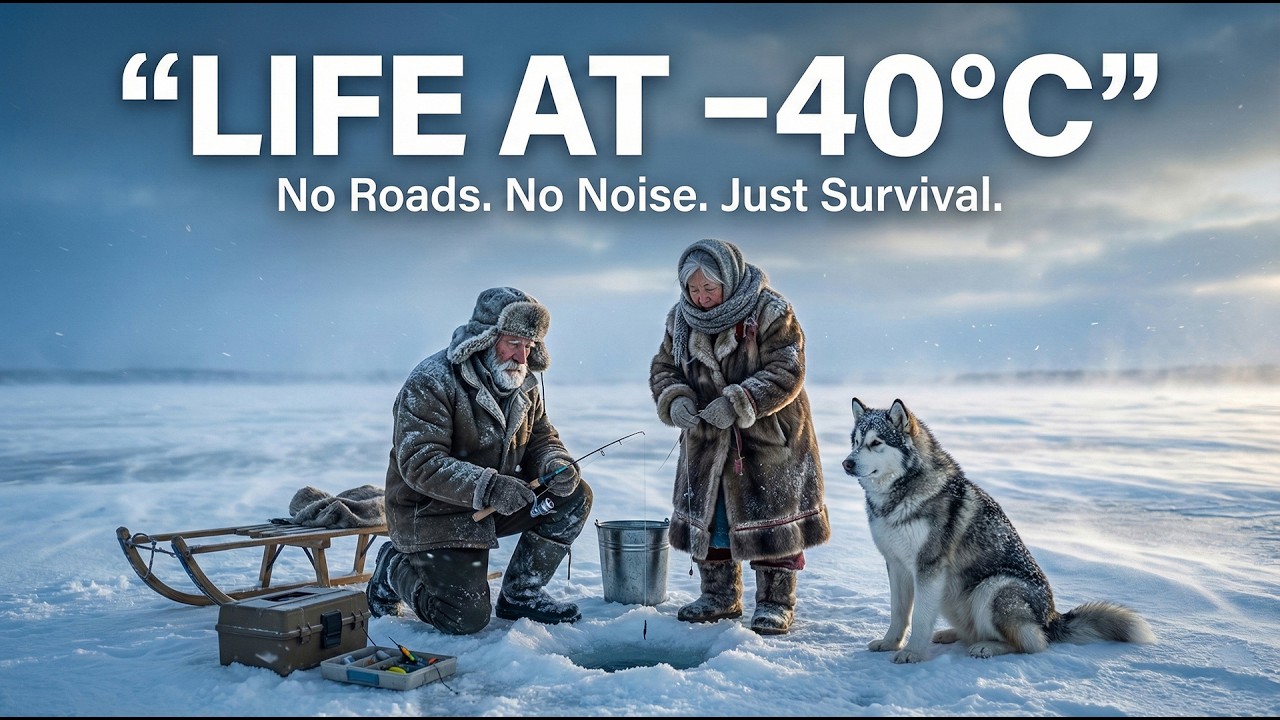 Life in the Frozen North | Elderly Couple Ice Fishing Alone in the Arctic Wilderness
