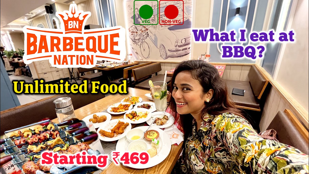 Barbecue Nation Ka Unlimited Food Review | My First Food Vlog | Mumbai | Review #foodie #foodvideos
