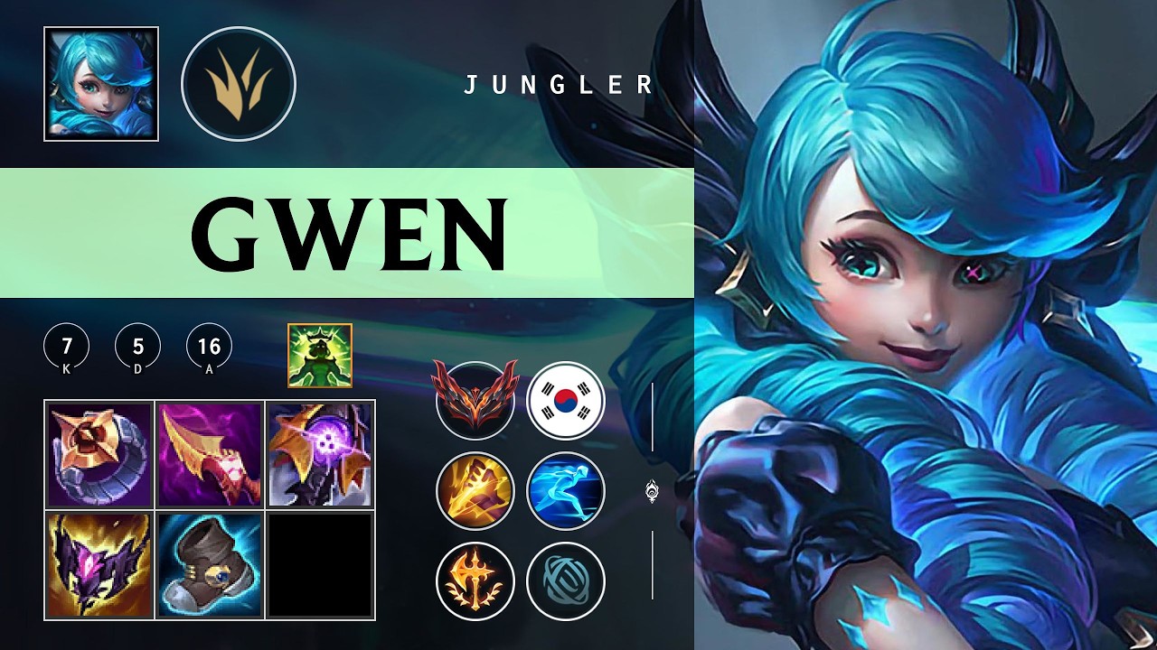 Gwen Jungle vs Shyvana - KR Grandmaster Patch 26.07