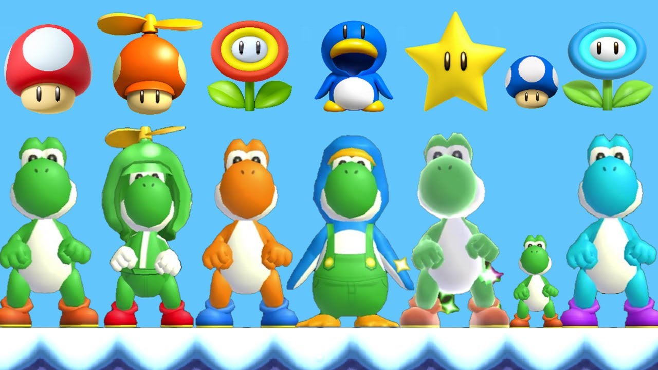 New Super Mario Bros Wii - All Yoshi Power-Ups