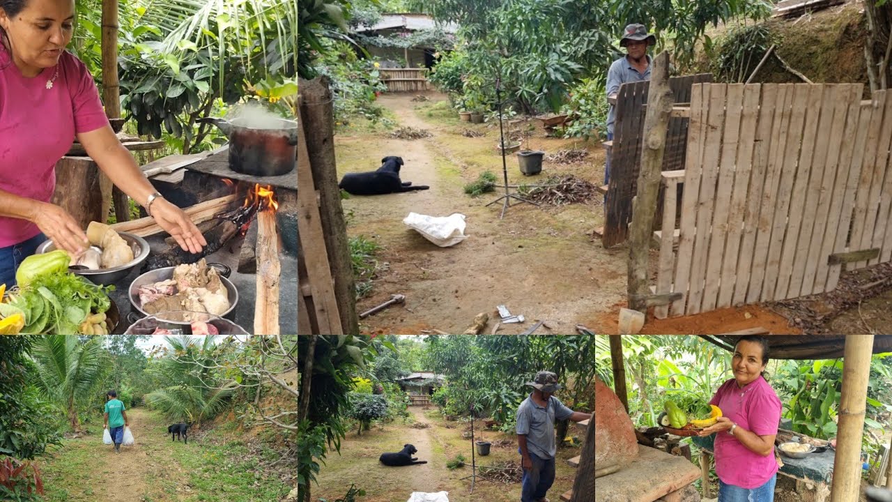 Começando fechar a área dos cachorros + almoço e limpando os terreiro depois de muita chuva 