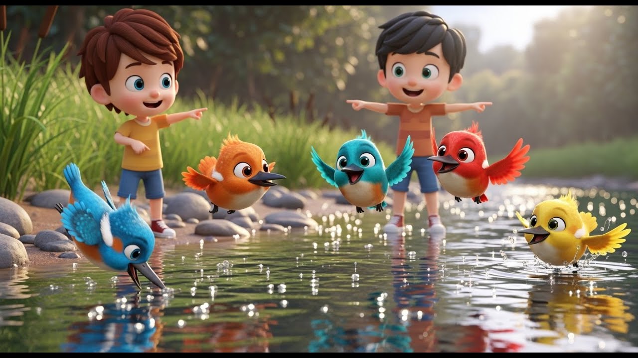 Cinco Pequenos Martins-Pescadores Mergulham, Mergulham | Canção de Aves e Natureza