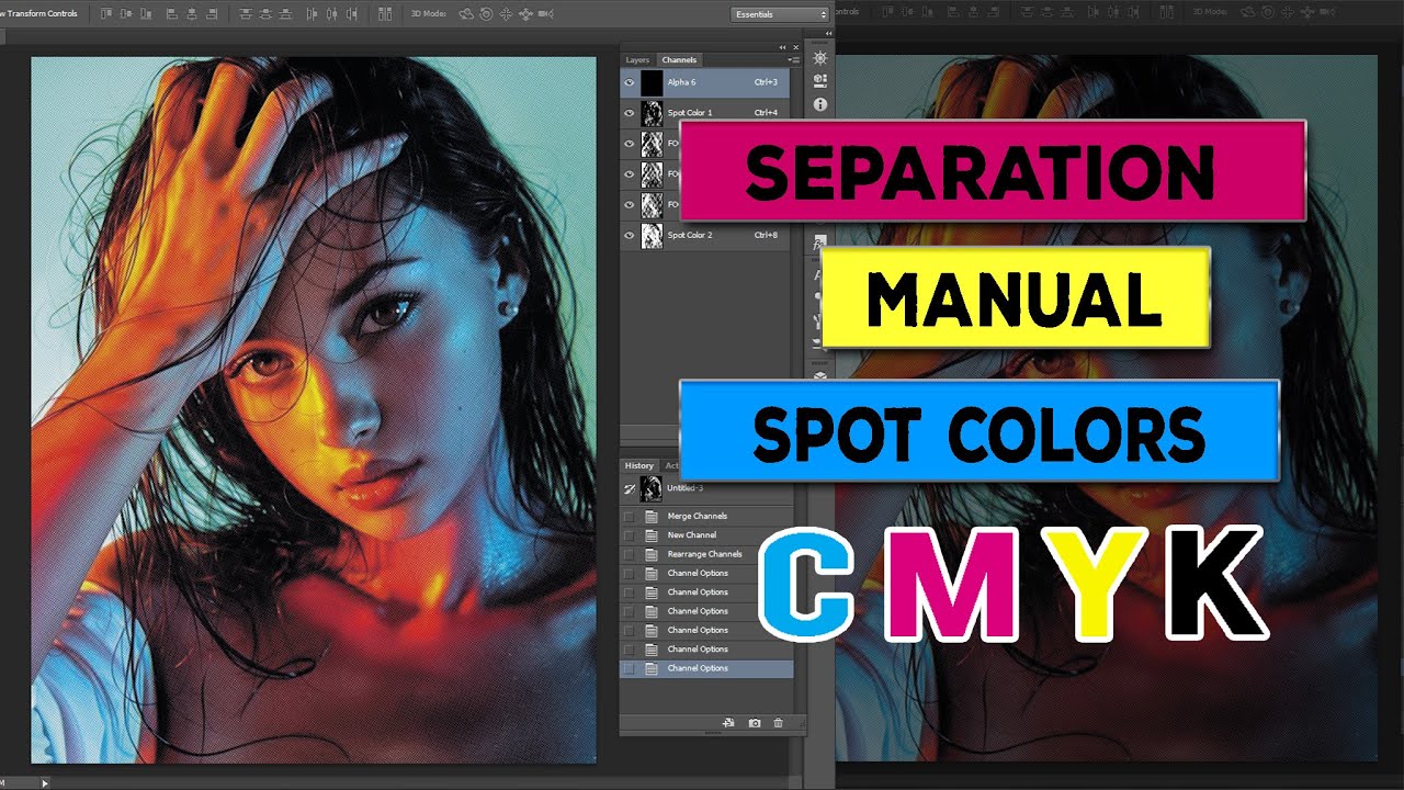 การแยก CMYK ใช้กับเสื้อสีขาว และเสื้อสีต่าง  /Halftone screen/Simulated Process/CMYK