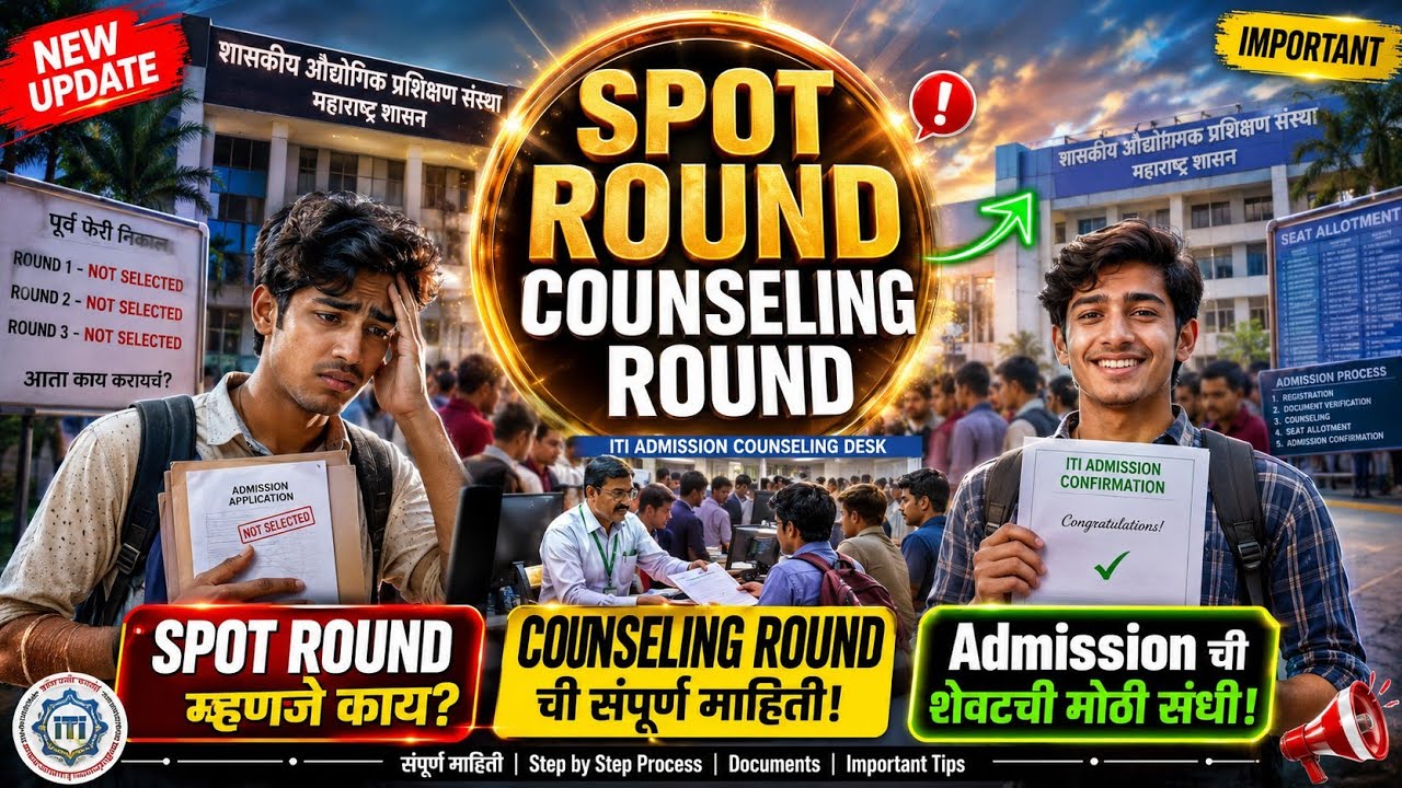 ITI Spot Round 2026 | Counseling Round म्हणजे काय? | Admission ची शेवटची मोठी संधी | #iti 