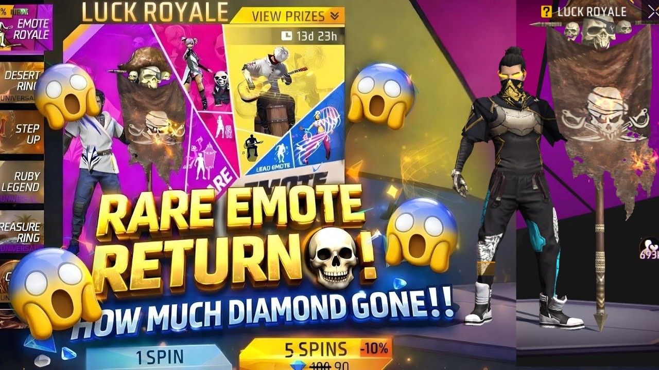 Flag Emote Royale Spin Trick 💥😮 free fire new event  ff new event  new event free fire
