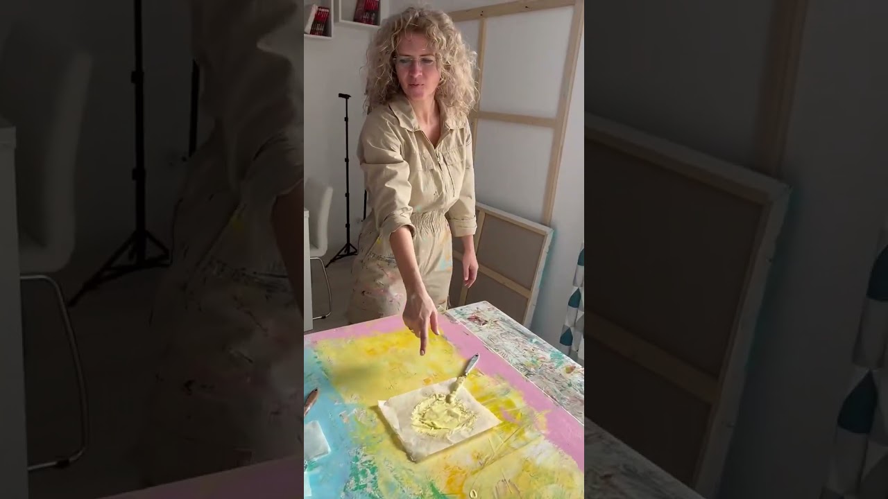 Flavia Birsan | Colorful Abstract artwork layering #largecanvas