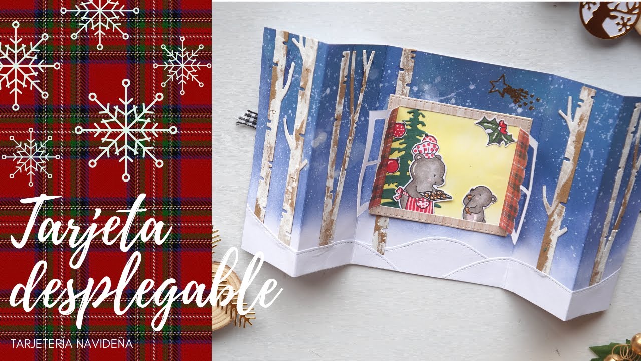 Tarjeta desplegable navideña - Cardmaking / Scrapbooking fácil