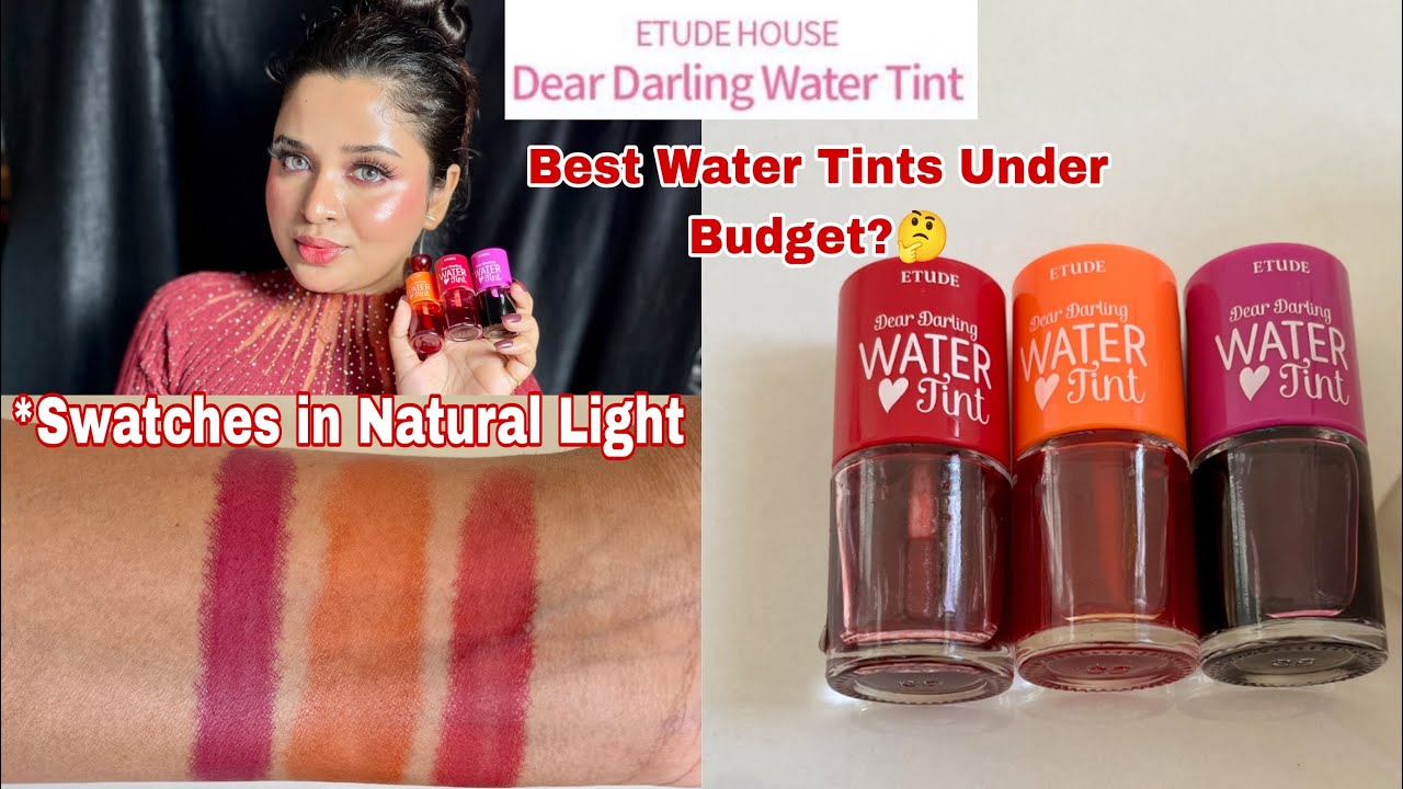 *NEW Etude House Dear Darling Water Tint Swatches & Honest Review, Wear Test || Watch Before buying