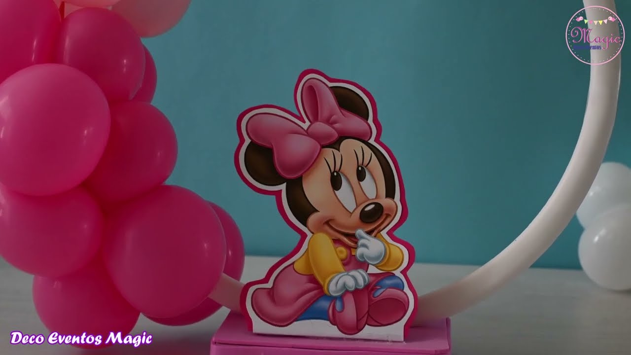 🎀 Cómo hacer un centro de mesa para fiesta de Minnie🎈