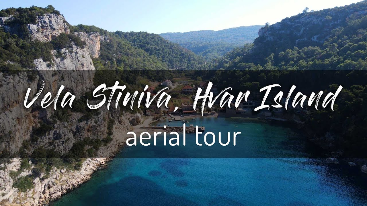 Aerial Tour Of Our Village Swimming Cove // Hvar Island, Croatia