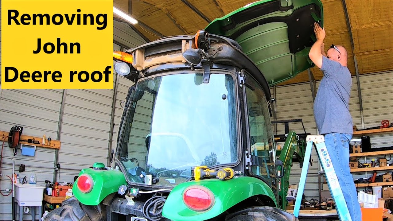 #209 Removing a John Deere tractor roof! AC repair! 4066R
