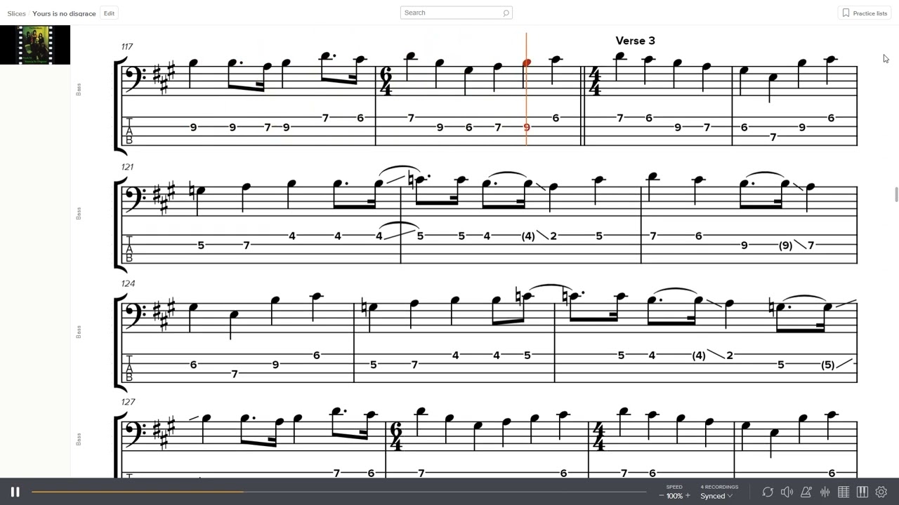 Yes - Yours Is No Disgrace Bass Tabs