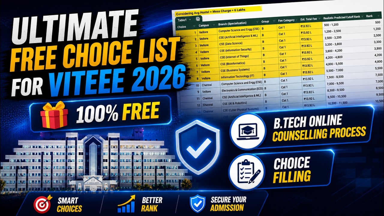 VITEEE 2026 Choice Filling: Ultimate Preference List! 🛑 Step-by-Step Counselling Process