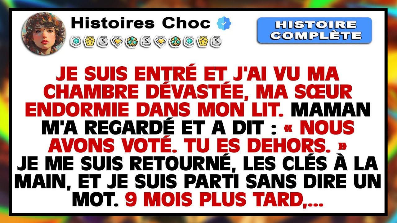 Je suis rentré, chambre détruite, sœur dans mon lit — maman a dit : « On a voté, tu sors. »