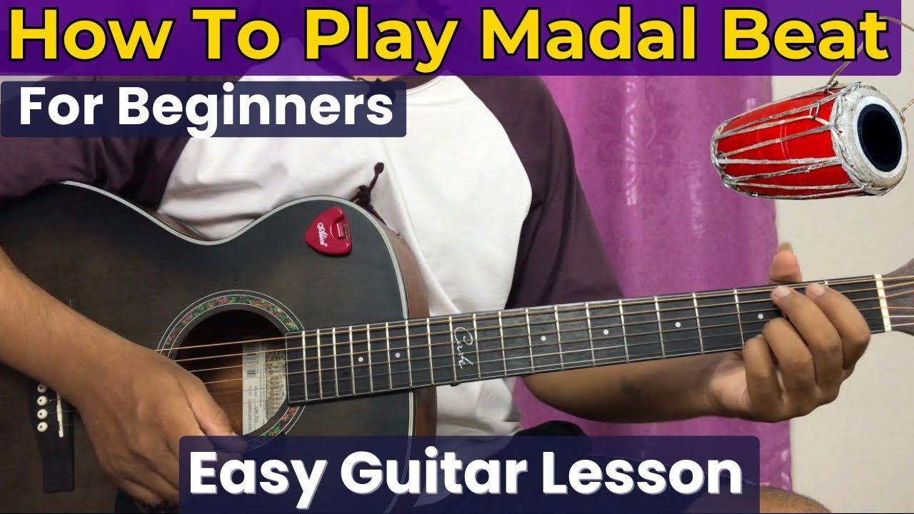 How to play madal beat on guitar | For Beginners | Easy guitar lesson