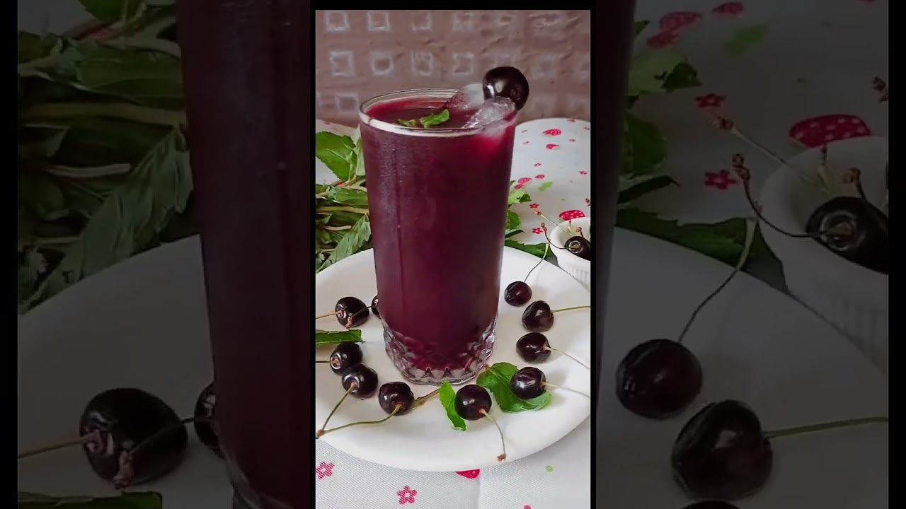 cherry juice چیری جوس #summerdrink #cherryjuice #cookwithsidra #trending #viral #shorts #easyrecipe