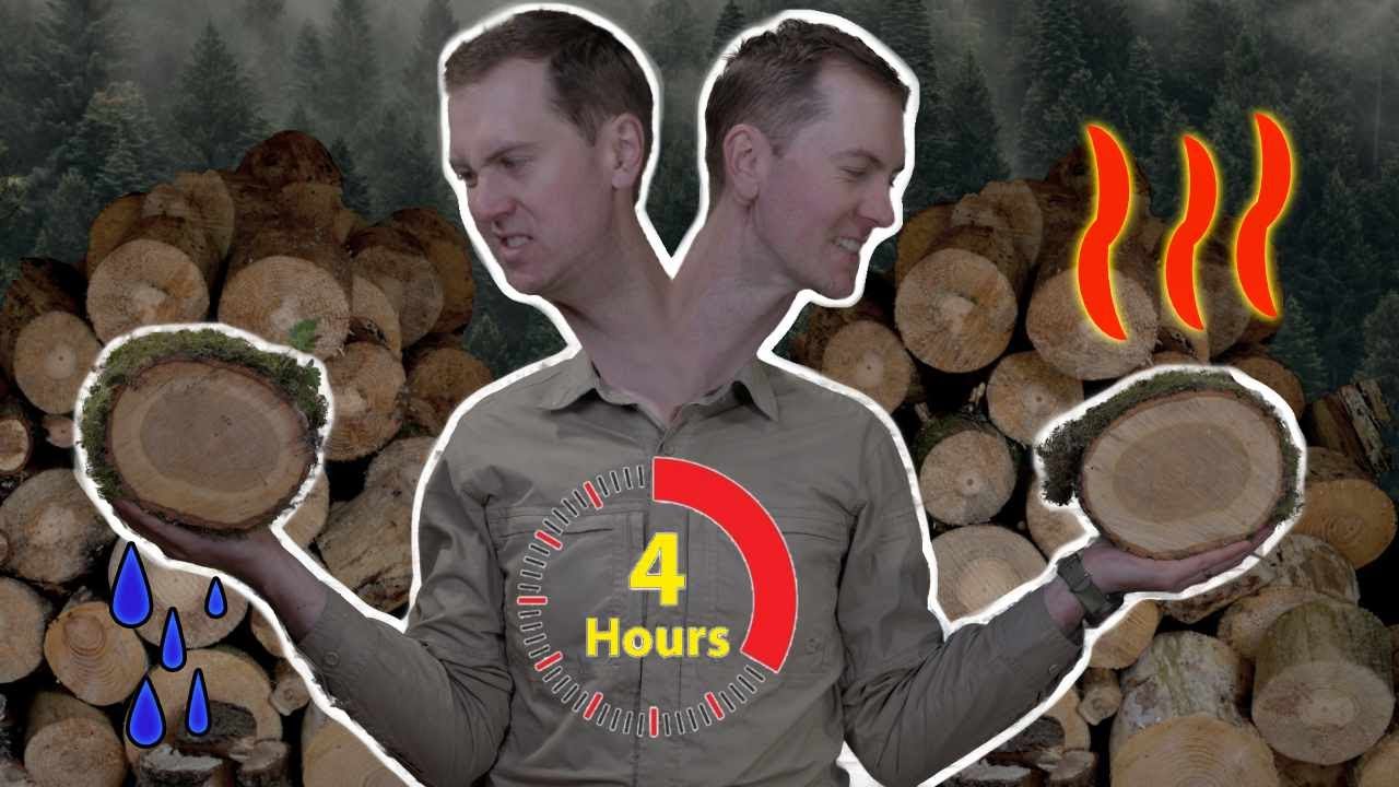 Rapid drying firewood using a diesel heater