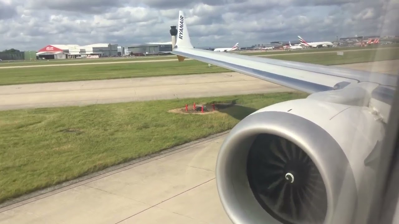 Ryanair Boeing 737 MAX 8 200 takeoff from Manchester Airport