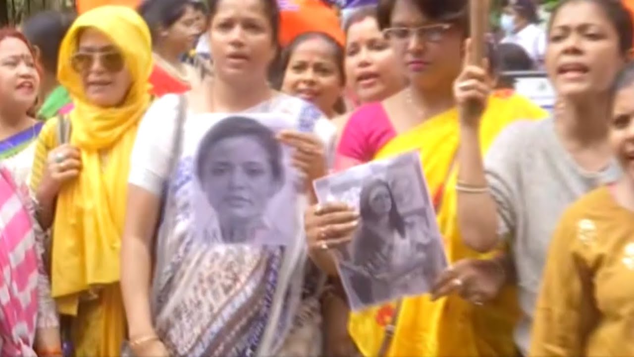Kolkata: BJP workers demonstrate over Mahua Moitra&rsquo;s remark on Goddess Kali