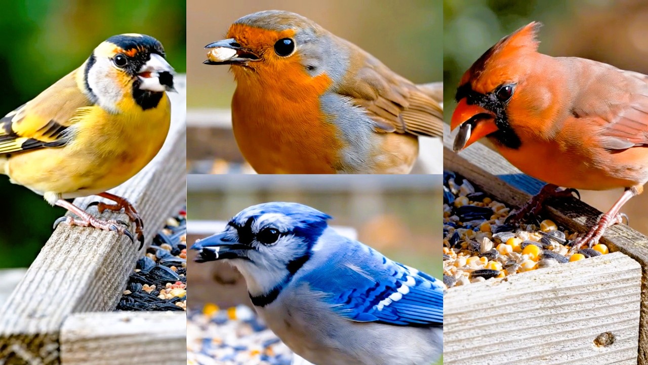 Backyard Bird Feeder Close-Up 🐦 Birds Choosing Their Favorite Seed