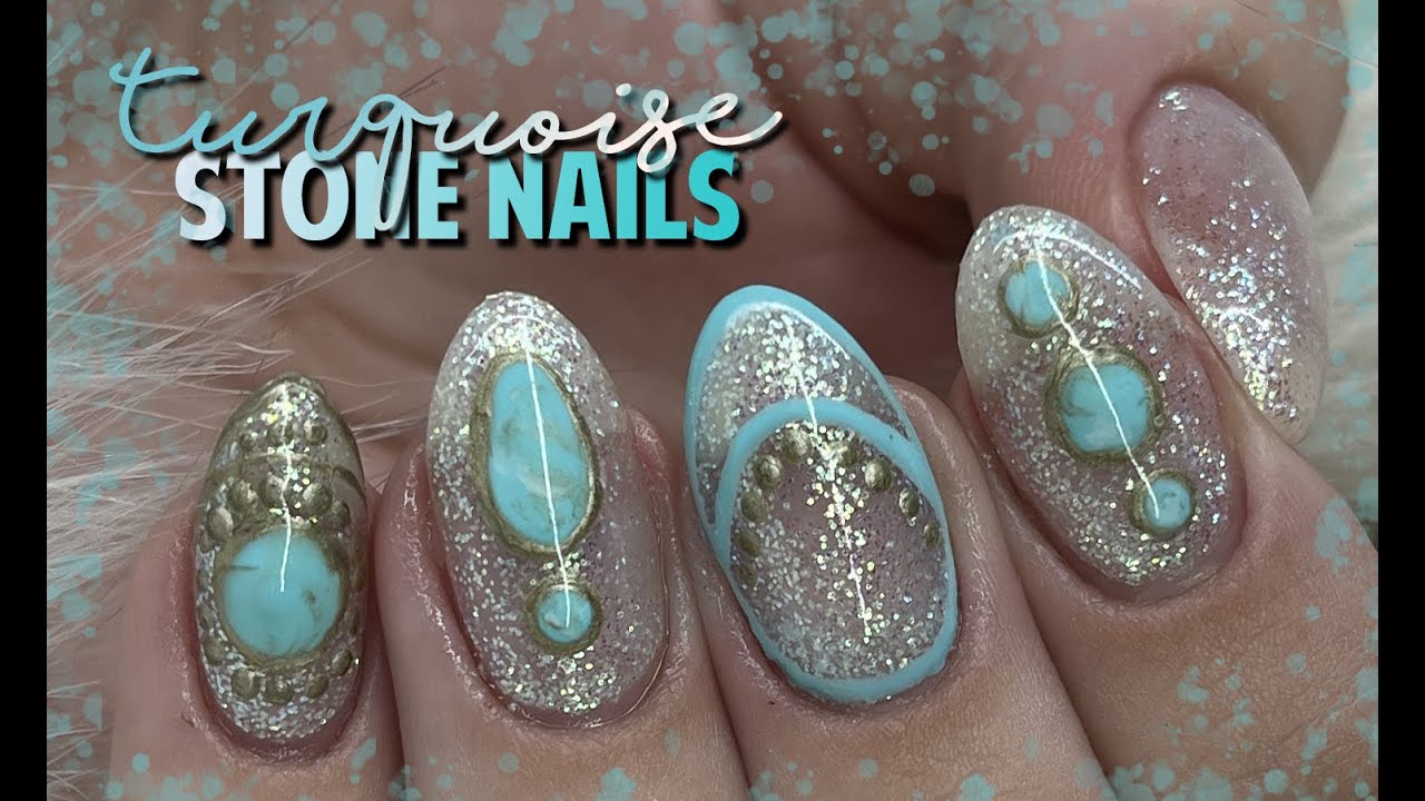 TURQUOISE JEWELRY INSPIRED NAIL DESIGN