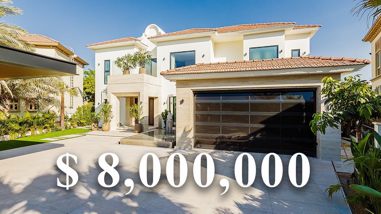 Touring a $8,000,000 Dollar MIAMI INSPIRED villa in DUBAI ..