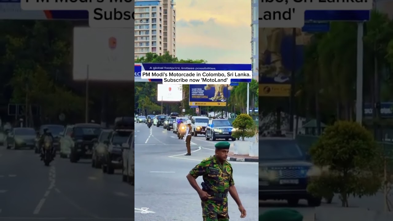 PM Modi&rsquo;s #Motorcade in Colombo, Sri Lanka | Historic Visit Highlights #shorts #pmmodi #vipsecurity