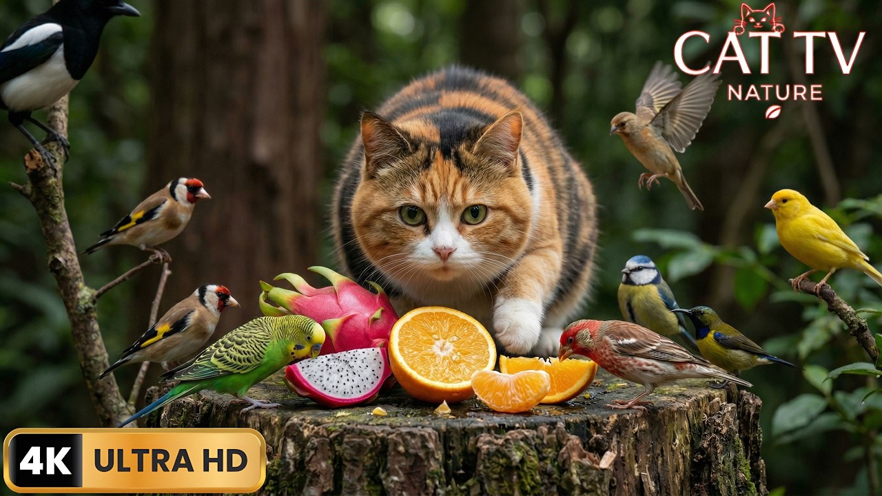 Cat TV For Cats To Watch 😺 Lively Birds, Squirrels & Ducks 4K HDR | Cat TV Nature