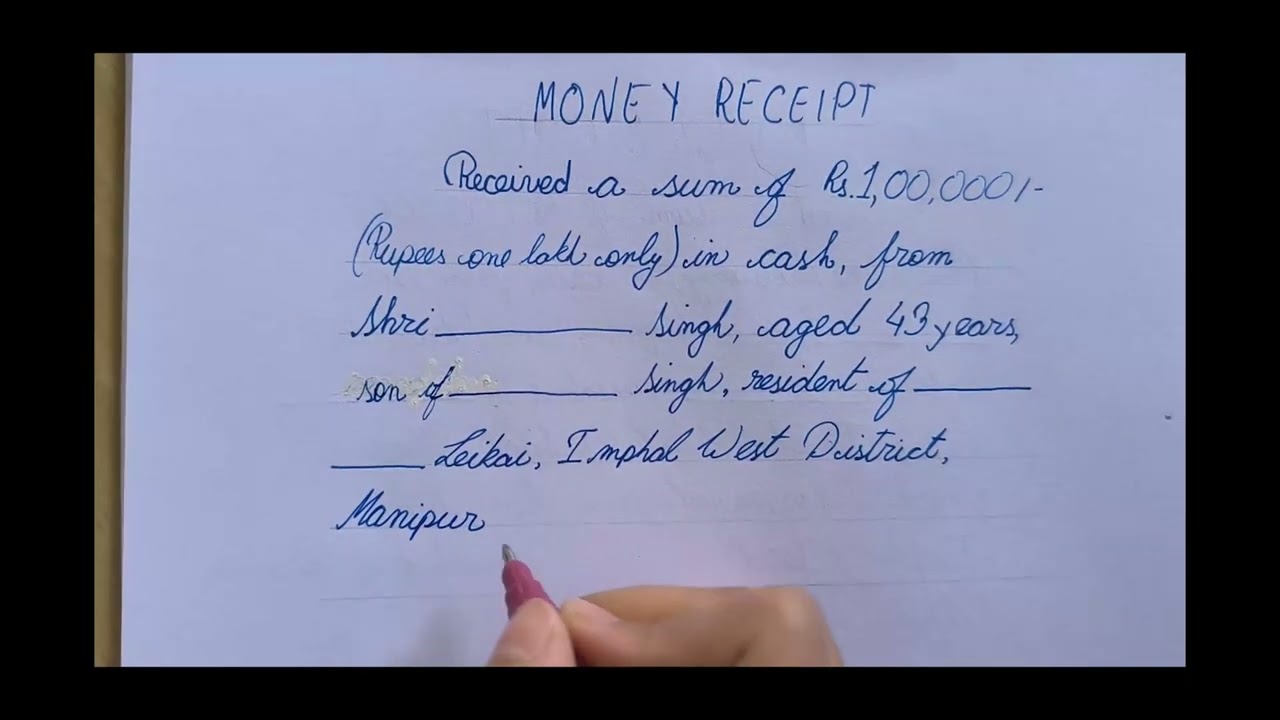 Peisa pukhibada fangkhre khangnaba Money Receipt karamna semgadage khangminnasi