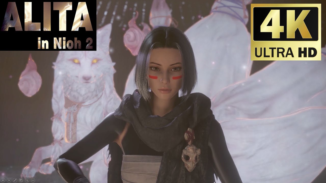 ALITA in Nioh 2 (The Complete Edition) All Cutscenes [ PC | 4K ]